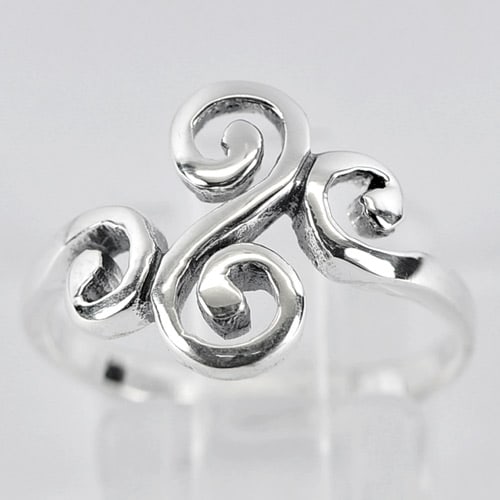 925 Sterling Silver Swirl Ring Jewelry 2.59 G. Size 9 Beautiful Design (1 of 3)