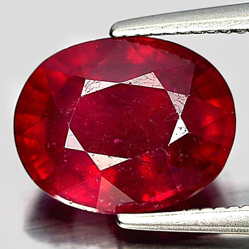 Red Ruby 3.83 Ct. Oval Shape 10 x 8 Mm. Natural Gemstone From Mozambique (1 of 3)