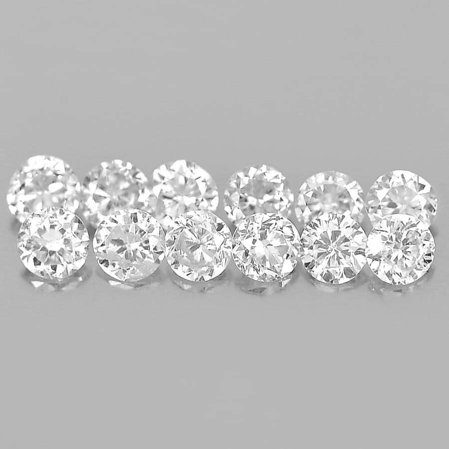 White Diamond 0.13 Ct. 12 Pcs. Round Brilliant Cut Size 1.4 Mm Natural Unheated From Belgium: Product ID: 802102670 / Product Name: Natural Natural Diamond / Weight: 0.13 CT. / Size: 1.4 x 1.4 x 0.9 MM. / Shape: Round Brilliant Cut / Color: D / Clarity:VSI / Luster: Scintillating / Gems Origin