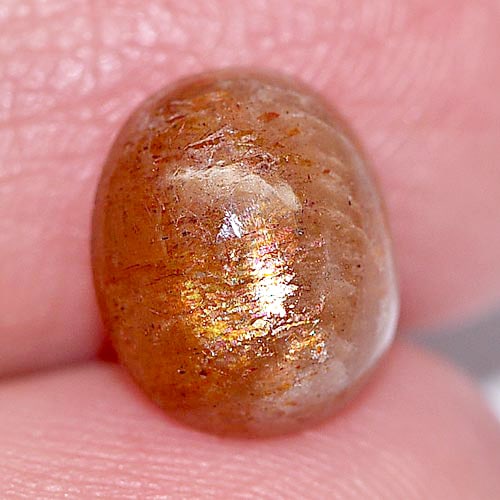 Orange Sunstone 2.64 Ct. Oval Cabochon Shape 9.6 x 8 Mm. Natural Gemstone From Madagascar: Product ID: 806700749 / Product Name: Natural Sunstone / Weight: 2.64 CT. / Size: 9.6 x 8 x 5 MM. / Shape: Oval Cabochon / Color: Orange / Clarity:Opaque / Luster: Good / Gems Origin: Madagascar / Tre
