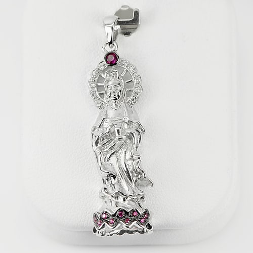 925 Sterling Silver Jewelry Guan Yin Pendant 5.90 G. Beautiful Design (1 of 3)