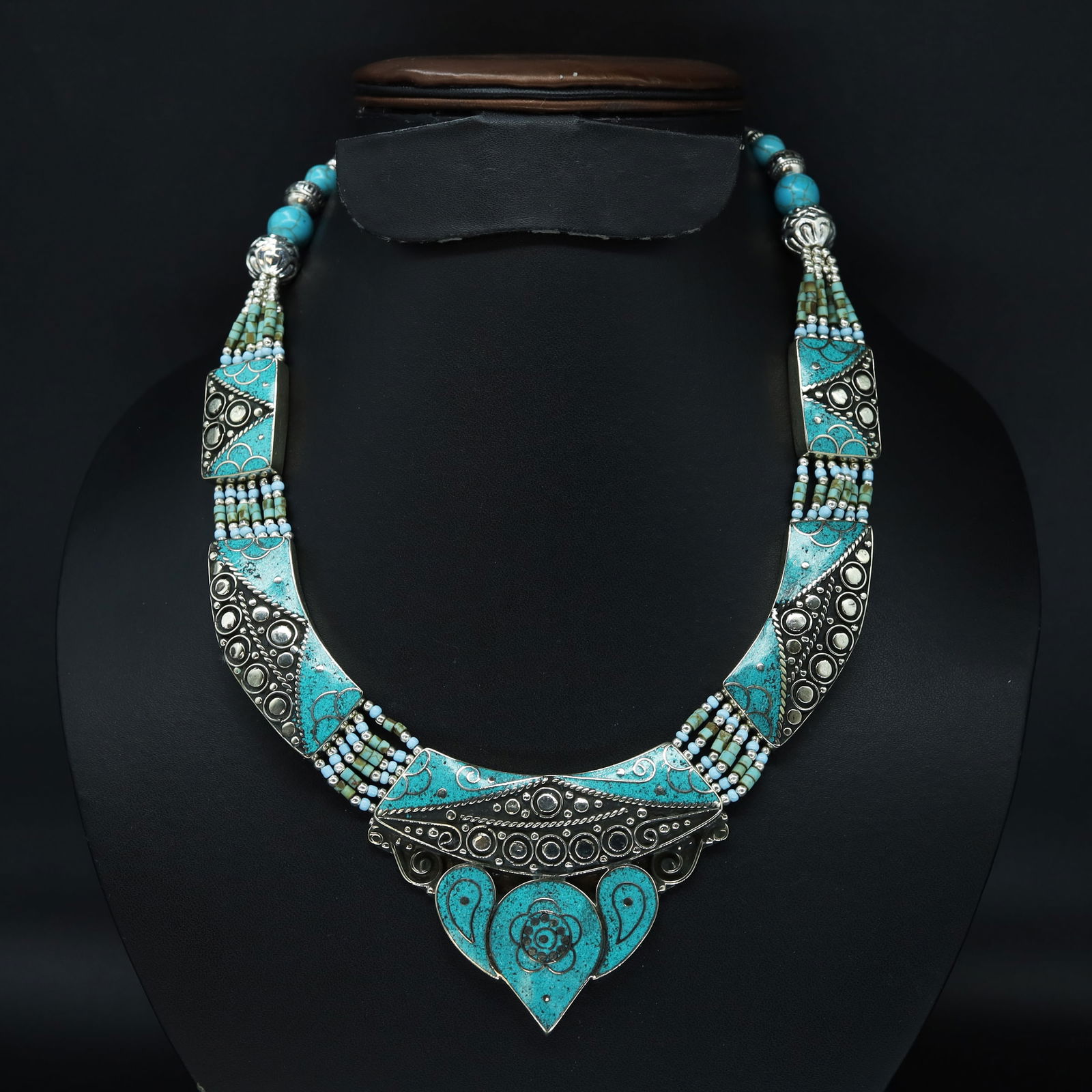 Tibetan Turquoise Handmade Choker Asian Necklace (1 of 3)