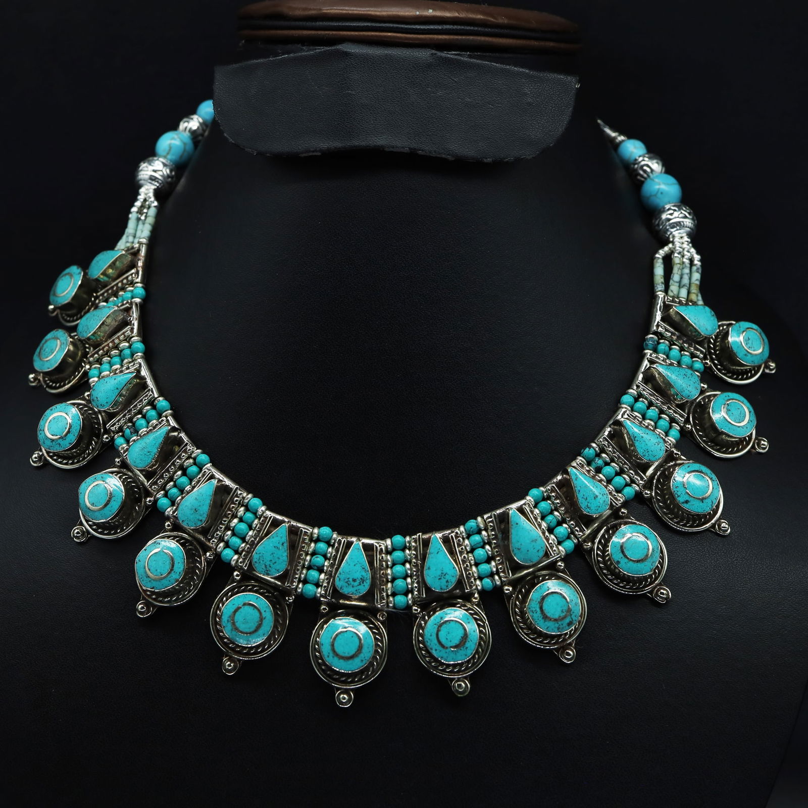 Turquoise Handmade Mexican Choker Necklace (1 of 3)
