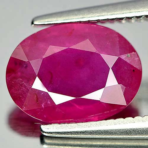 Purplish Pink Ruby 1.92 Ct. Oval Shape 9 x 6.6 Mm. Natural Gemstone From Mozambique (1 of 3)