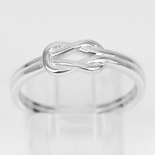 925 Sterling Silver Knot Ring Jewelry 20 x 17 Mm. 2.00 G. Size 7 (1 of 3)