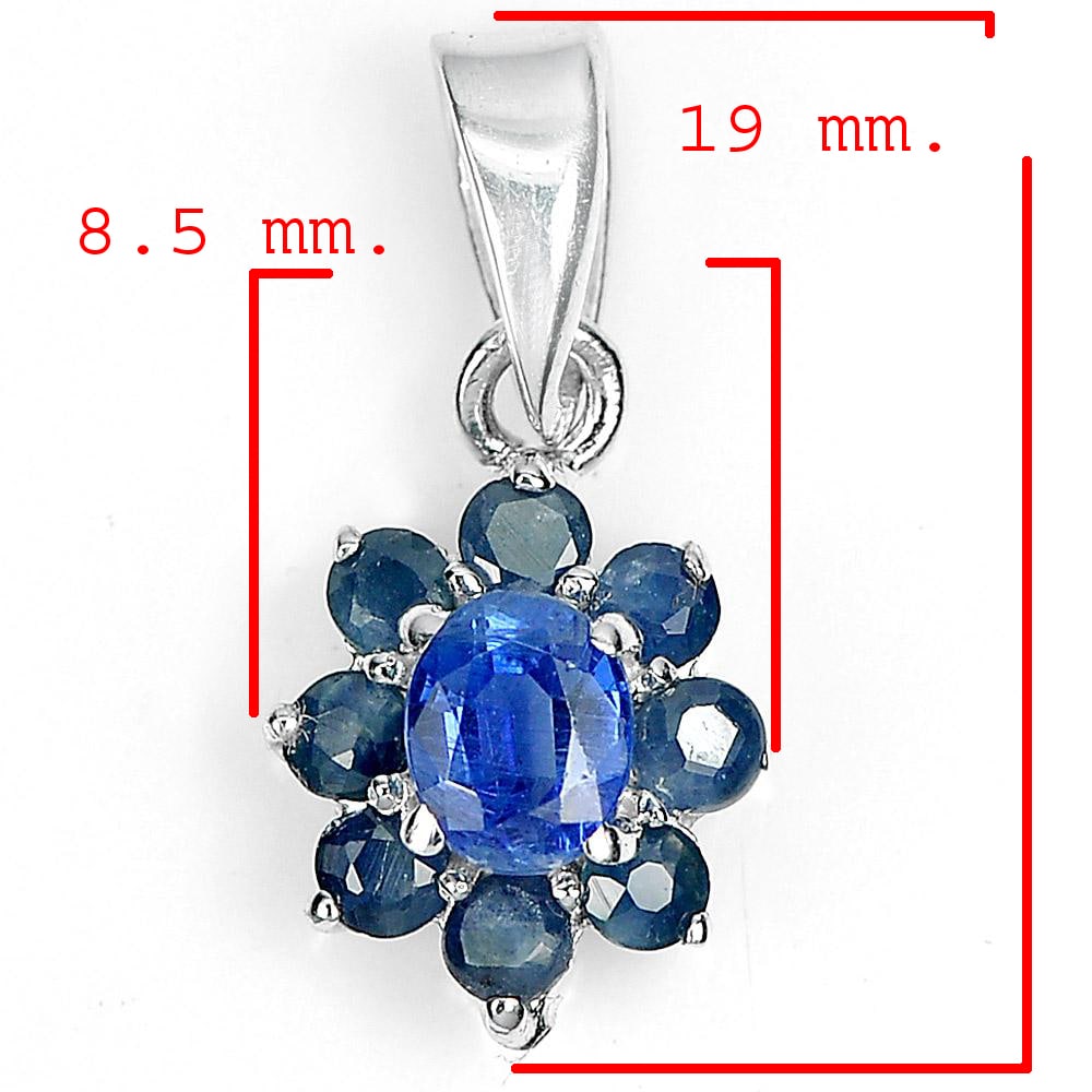 Natural Blue Kyanite 925 Sterling Silver Pendant Jewelry 1.21 G. (1 of 3)