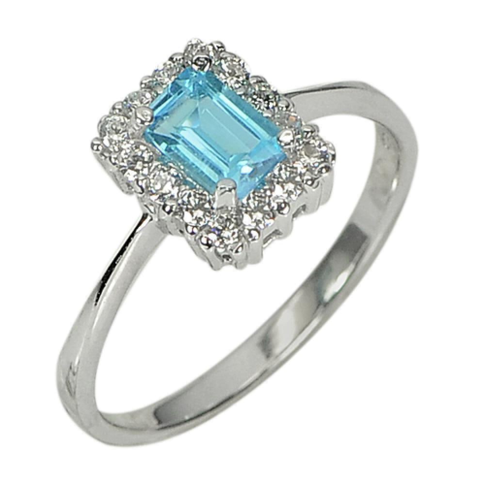 Natural Swiss Blue Topaz and CZ 925 Sterling Silver Ring Jewelry Size 7.5: Product ID: 207103168 Product Type: 925 Sterling Silver Fine Jewelry Jewelry Weight: 2.19 Grams. Ring Size: 7.5 Resizable(Fee) Gemstones Color: Blue Metal: Solid Silver 92.5%. Gemstone Detail: Natural