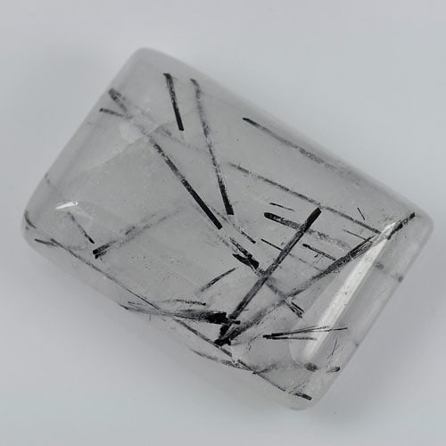 Black Rutilated Quartz 35.95 Ct. Baguette Cabochon Shape 26 x 18 Mm. Natural Unheated Gemstone From (1 of 3)
