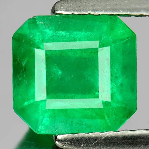 Green Emerald 1.15 Ct. Octagon Shape 6.9 x 6.6 Mm. Natural Gemstone Unheated From Columbia (1 of 3)