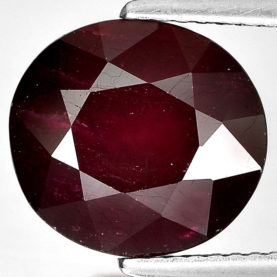 Red Ruby 8.35 Ct. Oval Shape 11.3 x 10.4 Mm. Natural Gemstone From Madagascar (1 of 3)