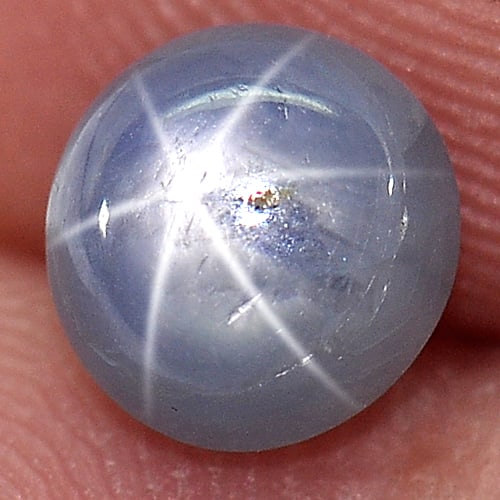 Blue Star 6 Rays Sapphire1.63 Ct. Oval Cabochon Shape 6.3 x 6 Mm. Natural Unheated Thailand: Product ID: 806149404 Product Name: Natural Star Sapphire Weight: 1.63 CT. Size: 6.3 x 6 x 4 MM. Shape: Oval Cabochon Color: Blue Clarity:Opaque Luster: Good 6 Rays Star Gems Origin: Thailand Treatmen