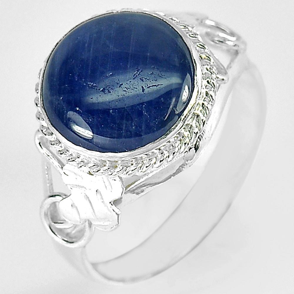 Natural Blue Sapphire 925 Sterling Silver Ring Jewelry 3.02 G. Size 6.5 (1 of 3)