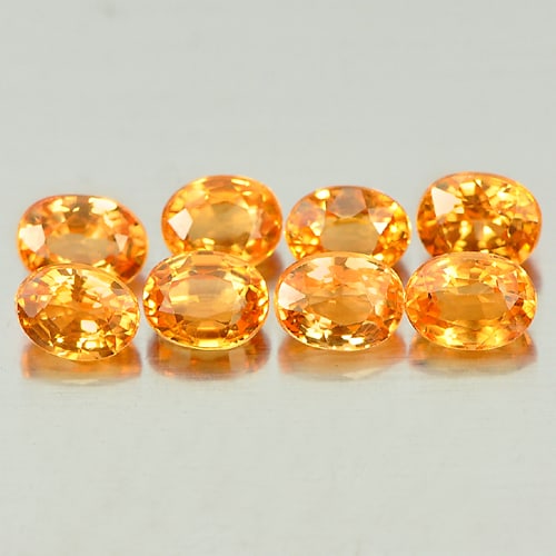 Orange Spessartine Garnet 2.37 Ct. 8 Pcs. Oval Shape 4.1 x 3 Mm. Natural Unheated Gemstone From: Product ID: 802935184 Product Name: Natural Spessartine Weight: 2.37 CT. Size: 4.1 x 3 x 2.3 MM. Shape: Oval Color: Orange Clarity:VSI Luster: Good Gems Origin: Namibia Treatment: Unheated Crystal Str