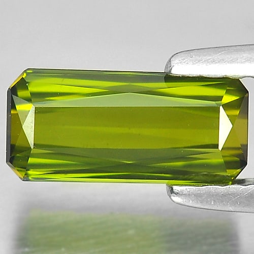 Green Tourmaline 1.28 Ct. VVS Octagon Shape 9 x 4.2 Mm. Natural Gemstone Unheated From Nigeria (1 of 3)