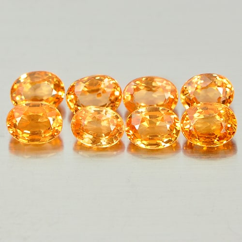 Orange Spessartine Garnet 2.38 Ct. 8 Pcs. Oval Shape 4.1 x 3.2 Mm. Natural Unheated Gemstone From: Product ID: 802935181 Product Name: Natural Spessartine Weight: 2.38 CT. Size: 4.1 x 3.2 x 2.3 MM. Shape: Oval Color: Orange Clarity:VSI Luster: Good Gems Origin: Namibia Treatment: Unheated Crystal S