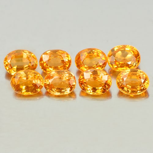 Orange Spessartine Garnet 2.18 Ct. 8 Pcs. Oval Shape 3.8 x 3 Mm. Natural Unheated Gemstone From: Product ID: 802935208 Product Name: Natural Spessartine Weight: 2.18 CT. Size: 3.8 x 3 x 2.2 MM. Shape: Oval Color: Orange Clarity:VSI Luster: Very Good Gems Origin: Namibia Treatment: Unheated Crysta