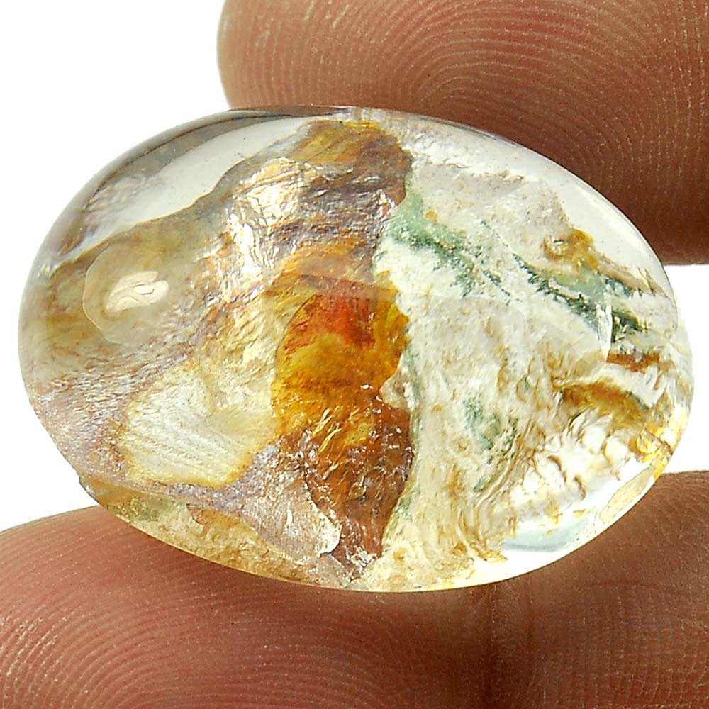 Brown White Quartz 48.30 Ct. Oval Cabochon Shape 26 x 20 Mm. Natural Gemstone From Thailand: Product ID: 805529260 Product Name: Natural Quartz Weight: 48.30 CT. Size: 26 x 20 x 12.5 MM. Shape: Oval Cabochon Color: White Clarity:Semi - Transparent Luster: Good Gems Origin: Thailand Treatment: