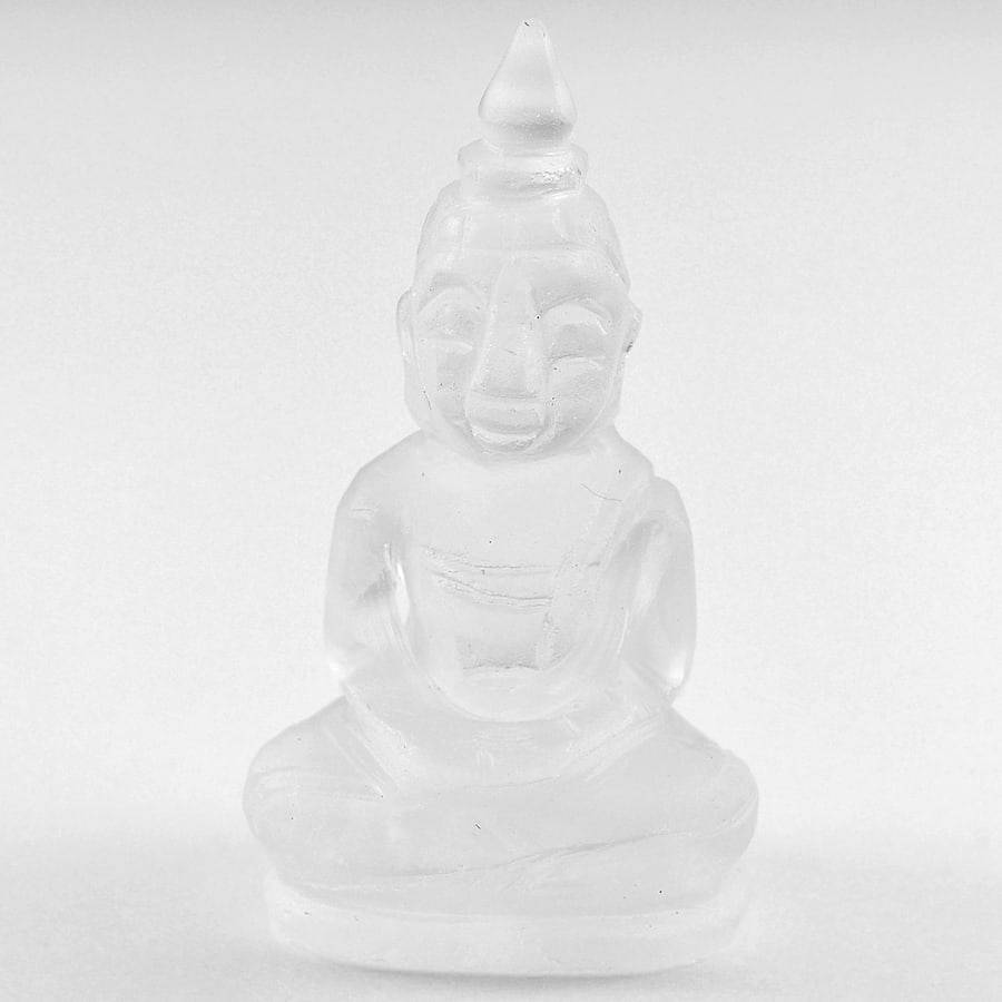 White Quartz 58.67 Ct. Buddha Carving Shape 41 x 21 Mm. Natural Gemstone From Thailand: Product ID: 815501852 Product Name: Natural Quartz Weight: 58.67 CT. Size: 41 x 21 x 16 MM. Shape: Buddha Carving Color: White Clarity:Semi - Transparent Luster: Good Gems Origin: Thailand Treatment: 