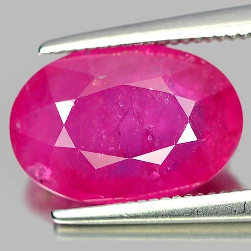 Red Pink Ruby 4.25 Ct. Oval Shape 12 x 8.2 Mm. Natural Gemstone From Mozambique (1 of 3)