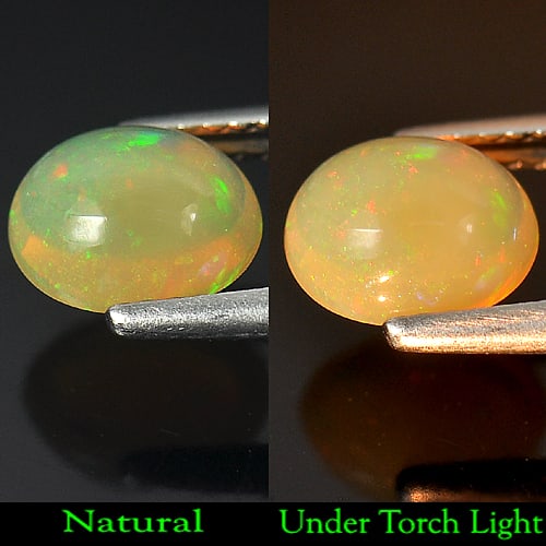 Multi Color Opal 1.19 Ct. Oval Cabochon Shape  8.1 x 6.8 Mm. Natural Unheated Gemstone From Sudan (1 of 3)