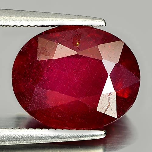 Purplish Red Ruby 4.63 Ct. Oval Shape 11.3 x 9.2 Mm. Natural Gemstone From Madagascar (1 of 3)