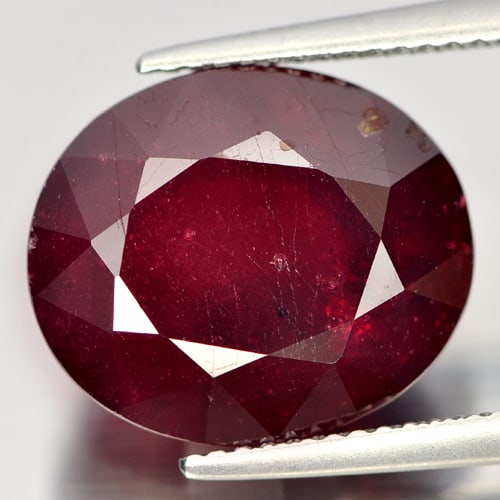 Purplish Red Ruby 15.31 Ct. Oval Shape 14.9 x 12.6 Mm. Natural Gemstone From Madagascar (1 of 3)