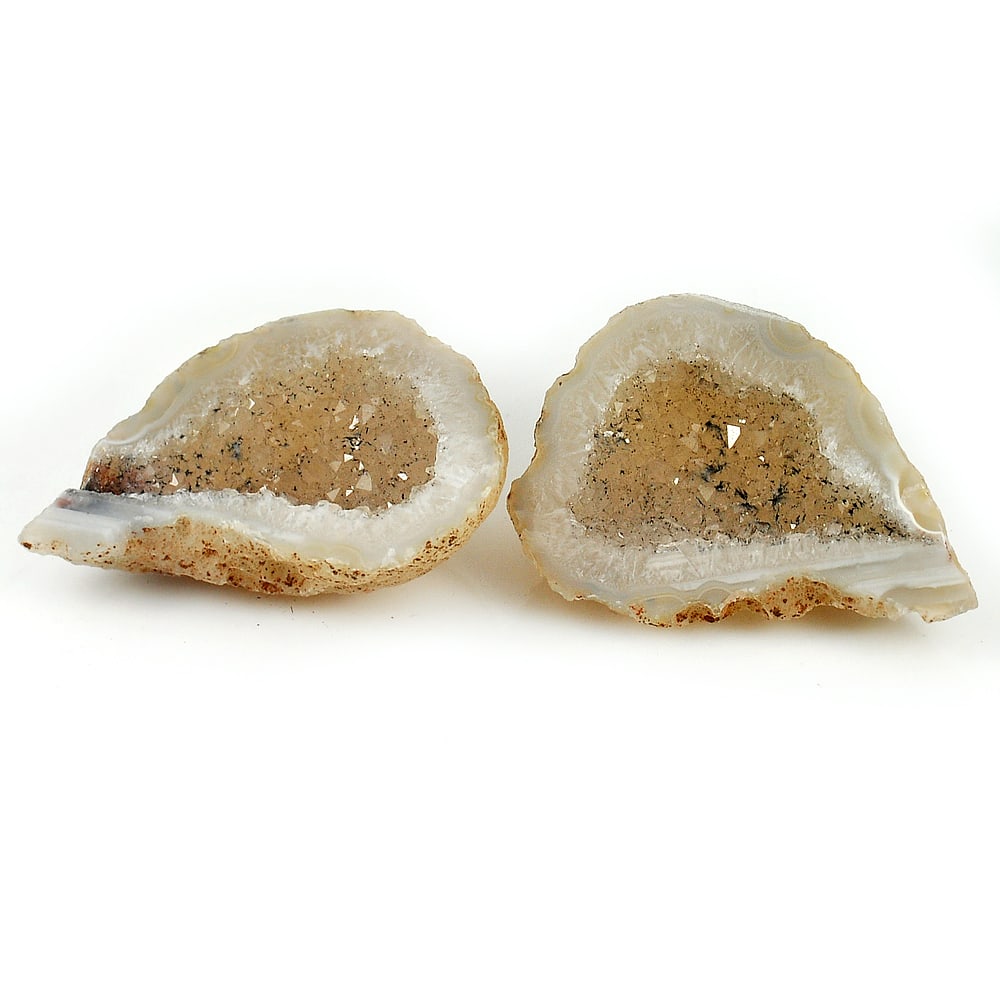 Multi-Color Agate Druzy Rough 146.11 Ct. Match Pair 42 x 30 Mm. Natural Gemstone (1 of 3)