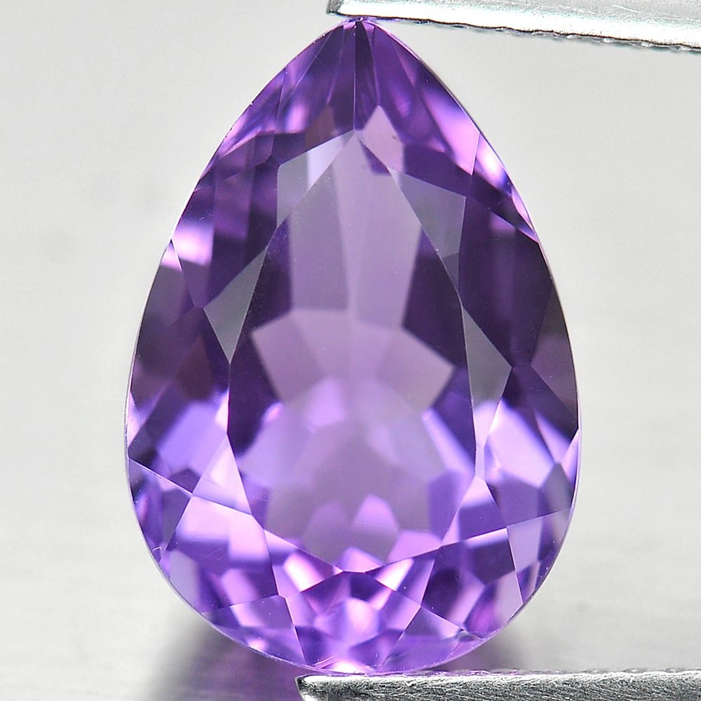 Purple Amethyst 5.74 Ct. VVS Pear Shape 14.3 x 10 Mm. Natural Unheated Gemstone From Brazil (1 of 3)
