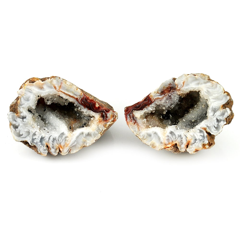 Multi-Color Agate Druzy Rough 205.86 Ct. Match Pair 43 x 38 Mm. Natural Gemstone (1 of 3)