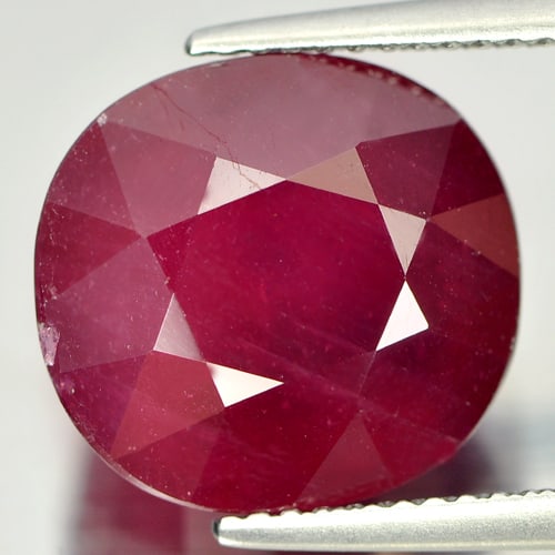 Red Ruby 12.85 Ct. Oval Shape 13.1 x 12.3 Mm. Natural Gemstone From Madagascar (1 of 3)