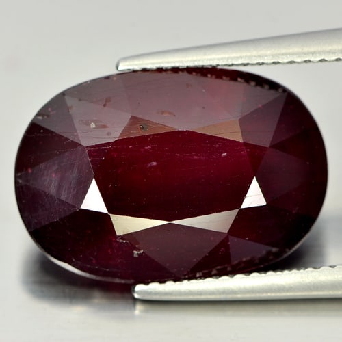 Purplish Red Ruby 13.94 Ct. Oval Shape 17.3 x 11.8 Mm. Natural Gemstone From Madagascar (1 of 3)