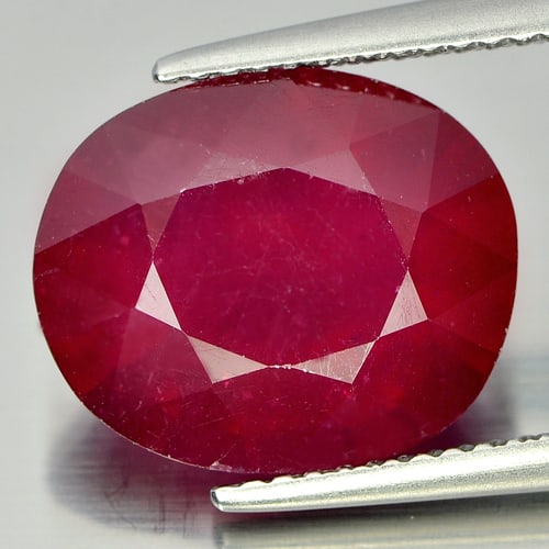 Red Ruby 8.56 Ct. Oval Shape 13.2 x 11 Mm. Natural Gemstone From Mozambique (1 of 3)