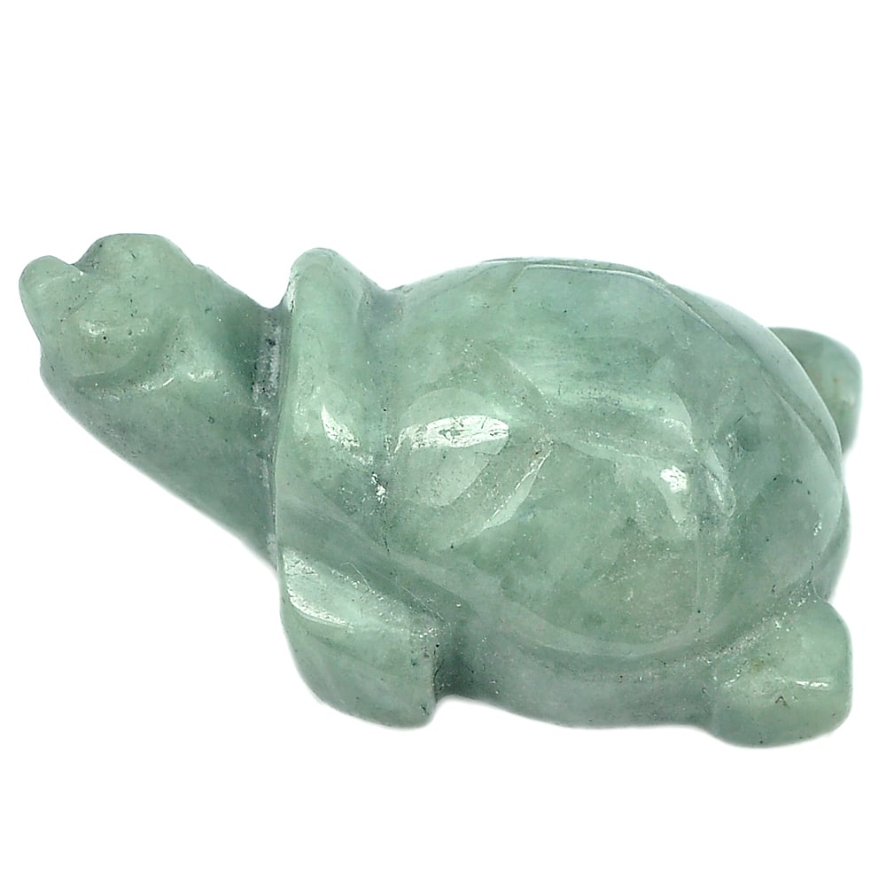 Green Jade 91.78 Ct. Turtle Carving Size 35 x 22 x 15 Mm. Natural Gemstone: Product ID: 819812612 Product Name: Natural Jade Weight: 91.78 CT. Size: 35 x 22 x 15 MM. Shape: Turtle Carving Color: Green Clarity:Opaque Luster: Good Gems Origin: Thailand Treatment: Unheated Cryst