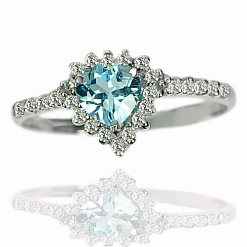Natural Gemstone Blue Topaz 925 Sterling Silver Jewelry 1.98 G. Ring Size 9 (1 of 3)