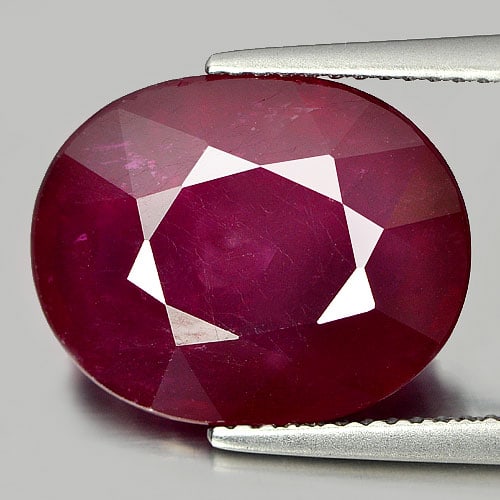 Red Ruby 12.00 Ct. Oval Shape 15 x 12 Mm. Natural Gemstone From Mozambique (1 of 3)