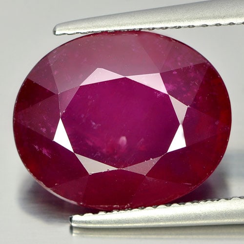 Red Ruby 8.95 Ct. Oval Shape 13.8 x 11.4 Mm. Natural Gemstone From Mozambique (1 of 3)