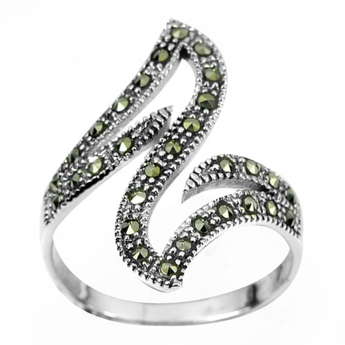 Black Marcasite Round Shape 925 Sterling Silver Jewelry 2.78 G. Ring Size 6.5: Product ID: 200106856 Product Type: 925 Sterling Silver Fine Jewelry Jewelry Weight: 2.78 Grams. Ring Size: 6.5 Resizable(Fee) Gemstones Color: Silver Metal: Solid Silver 92.5%. Gemstone Detail: Round