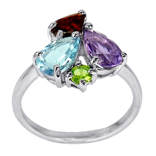 Amethyst Topaz Garnet 925 Sterling Silver Ring Jewelry 4.29 G. Ring Size 9: Product ID: 281010426 Product Name: Sterling Silver Ring Product Type: 925 Sterling Silver Fine Jewelry Jewelry Weight: 4.29 Grams. Ring Size: 9 Resizable(Fee) Gemstones Color: Multi-Color Metal: Soli