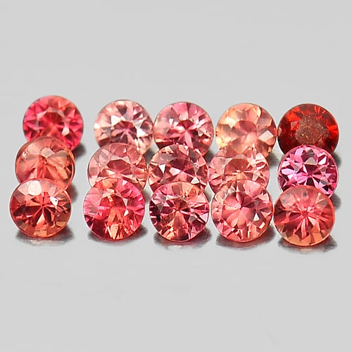 Orange Red Songea Sapphire 1.27 Ct. Round Diamond Cut Shape 2.5 Mm. Natural Gemstone From Tanzania (1 of 3)