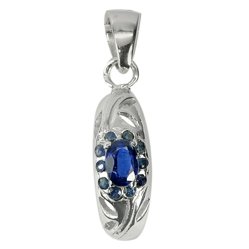 Natural Blue Kyanite 925 Sterling Silver Jewelry Pendant 2.27 Grams Size 28 x 7 Mm. (1 of 3)