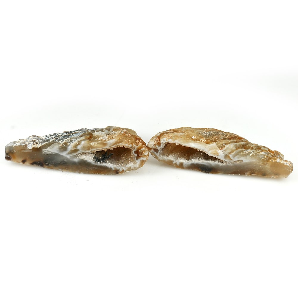 Natural Gemstones Multi-Color Druzy Agate Rough 208.21 Ct. Match Pair 60 x 42 Mm. (1 of 3)