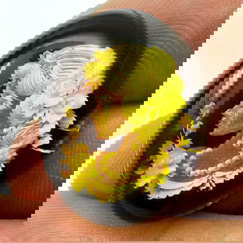 Brown Yellow Amber 15.43 Ct. Oval Cabochon Carving 25 x 20 Mm. Natural Gemstone From Poland (1 of 3)