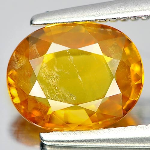 Yellow Sapphire 1.41 Ct. Oval Shape 7.9 x 6.3 Mm. Natural Gemstone From Thailand: Product ID: 806148073 Product Name: Natural Yellow Sapphire Weight: 1.41 CT. Size: 7.9 x 6.3 x 3 MM. Shape: Oval Color: Yellow Clarity:SI Luster: Good Gems Origin: Thailand Treatment: Heated Crystal S