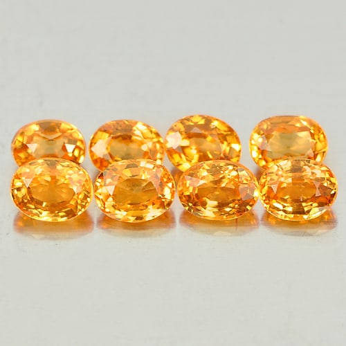 Natural Orange Spessartine Garnet 2.25 Ct. Oval Shape 4.1 x 3.1 Mm. 8 Pcs. Gemstone From Namibia: Product ID: 802935216 Product Name: Natural Spessartine Weight: 2.25 CT. Size: 4.1 x 3.1 x 2.4 MM. Shape: Oval Color: Orange Clarity:VSI Luster: Very Good Gems Origin: Namibia Treatment: Unheated Crys