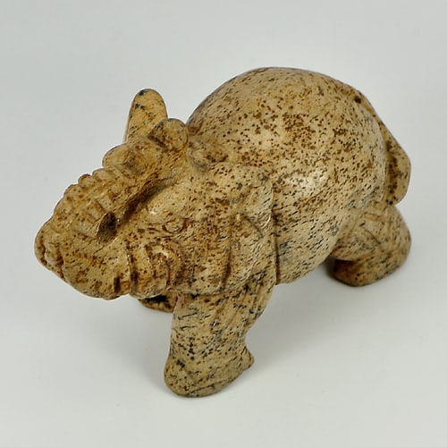 Natural Multi-Color Picture Jasper Elephant Carving 225.63 Ct. Gemstone Unheated: Product ID: 819101885 Product Name: Natural Jasper Weight: 225.63 CT. Size: 54 x 36 x 24 MM. Shape: Elephant Carving Color: Multi-Color Clarity:Opaque Luster: Good Gems Origin: USA Treatment: Unheated