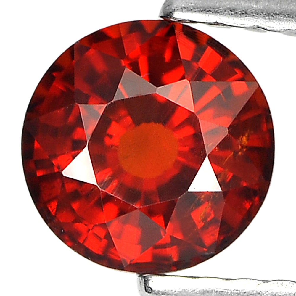 Natural Reddish Orange Spessartine Garnet 1.02 Ct. Round Shape 6 Mm. Gemstone Unheated: Product ID: 802936253 Product Name: Natural Spessartine Weight: 1.02 CT. Size: 6 x 3.5 MM. Shape: Round Color: Orange Clarity:VSI Luster: Very Good Gems Origin: Nigeria Treatment: Unheated Crystal Str
