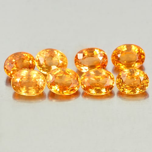 Natural Orange Spessartine Garnet 2.25 Ct. 8 Pcs. Oval Shape 3.9 x 3.1 Mm. Gemstone Unheated: Product ID: 802935207 Product Name: Natural Spessartine Weight: 2.25 CT. Size: 3.9 x 3.1 x 2.2 MM. Shape: Oval Color: Orange Clarity:VSI Luster: Very Good Gems Origin: Namibia Treatment: Unheated Crys