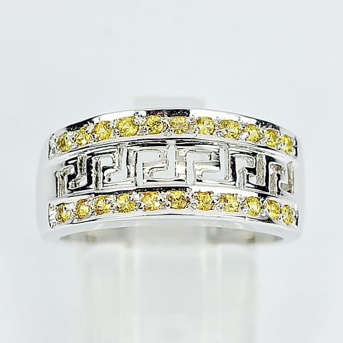 Natural Yellow Sapphire 925 Sterling Silver Rings Jewelry 5.42 G. Sz 8 (1 of 3)