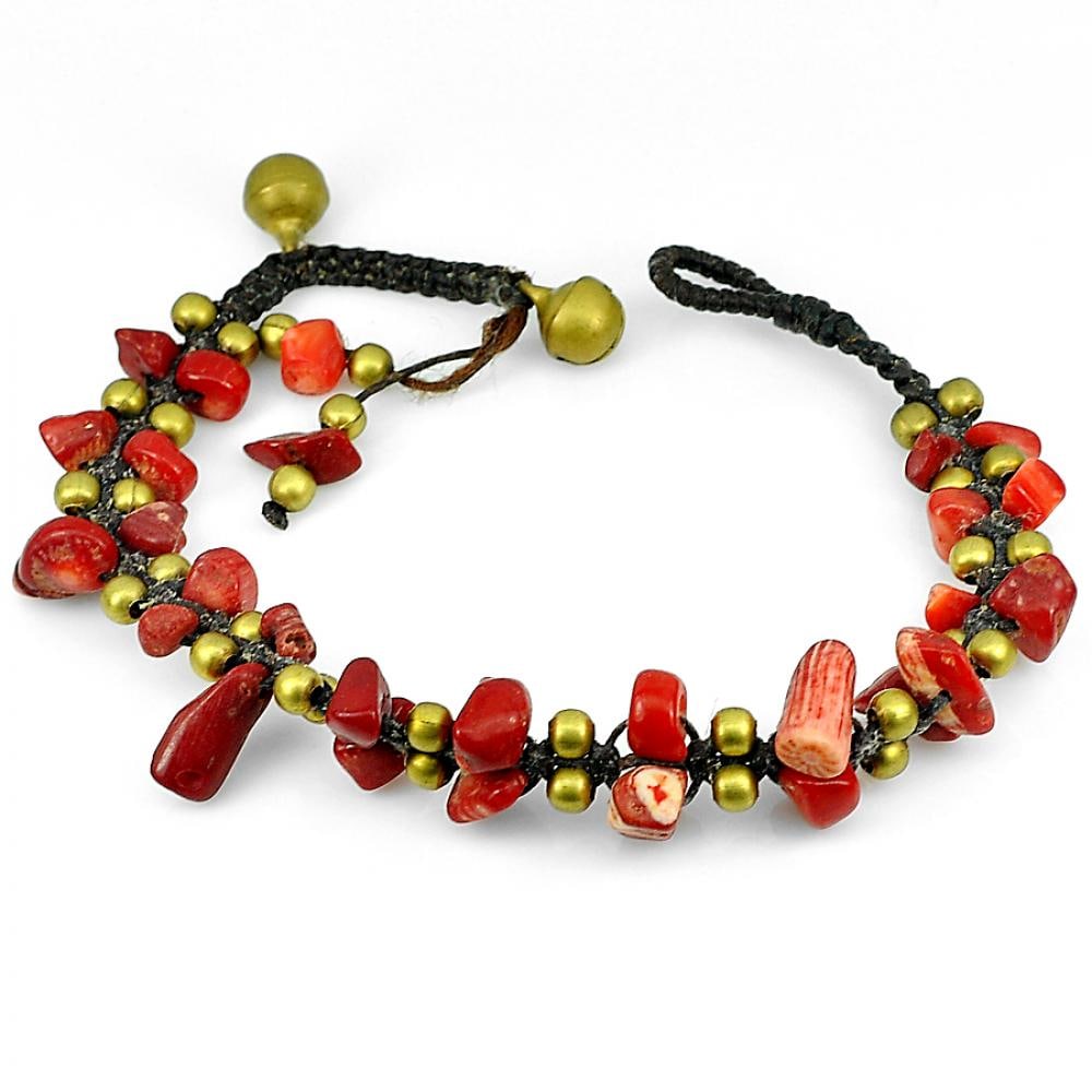 Alluring Handmade Agate Bell Brass Jingling Bracelet 9 Inch. Fashion Jewelry (1 of 3)