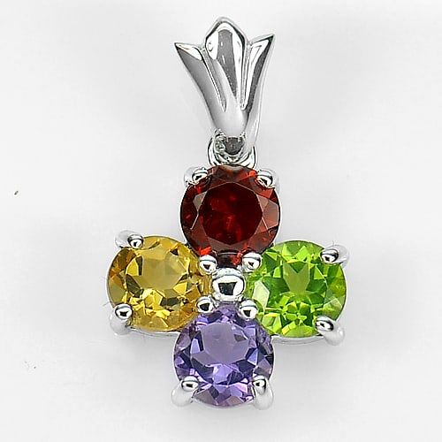925 Sterling Silver Pendant Jewelry 2.64 G. with Natural Gemstone Amethyst Peridot Citrine Garnet: Product ID: 281130068 Product Name: Sterling Silver Pendant Product Type: 925 Sterling Silver Fine Jewelry Jewelry Weight: 2.64 Grams. Gemstones Color: Multi-Color Metal: Solid Silver 92.5%. Gemstone 